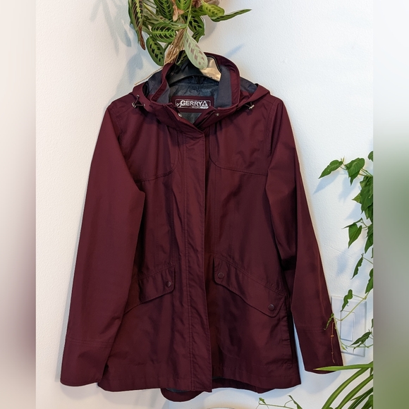 Gerry Burgundy Rain Jacket, Women's Large - Picture 1 of 5